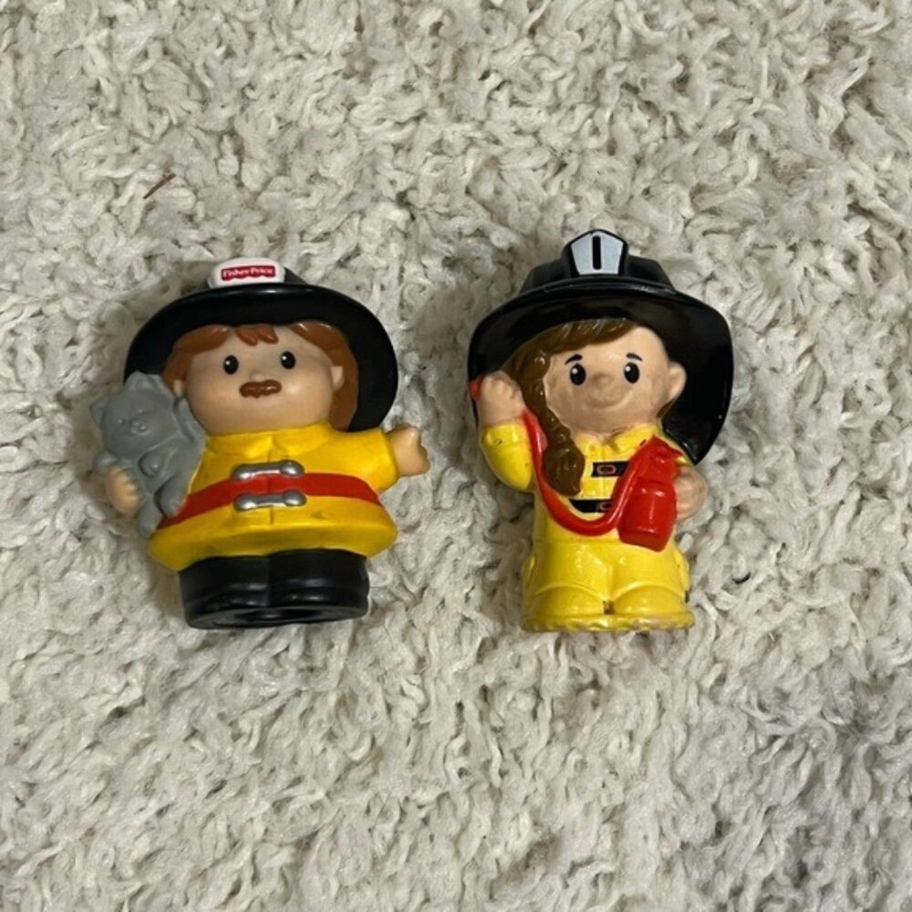 Fisher Price Little People Firefighter Lot of 2 Figures Fire Station Rescue Toy